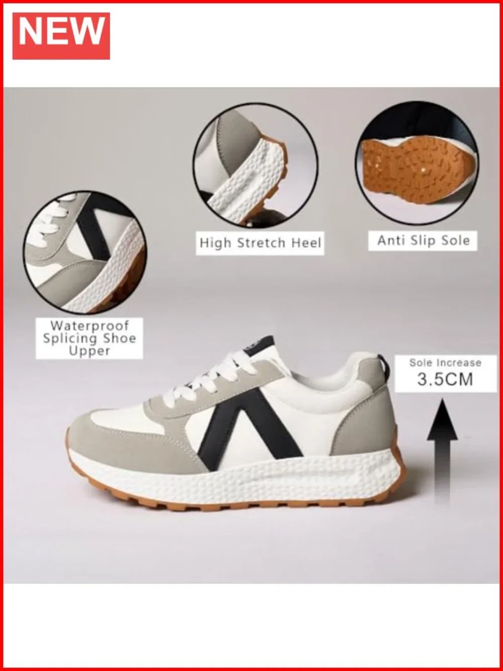 Women's Athletic Walking Shoes Platform Lace-up Sneakers Road Running
